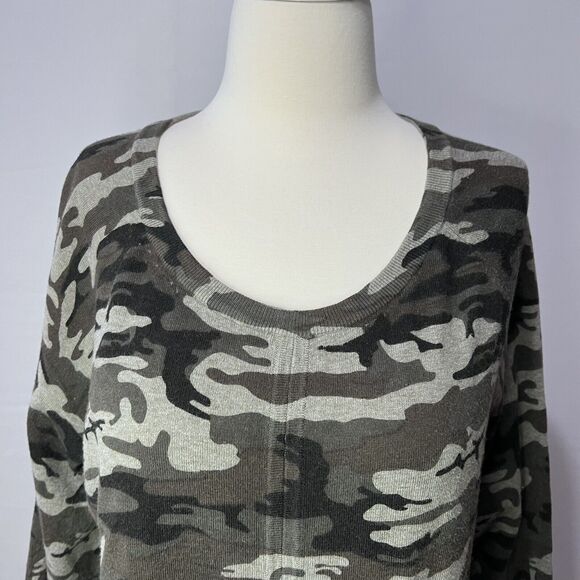 Sanctuary Camo Sweater Tight Knit Cotton Blend Women's Size S Small - Picture 3 of 8